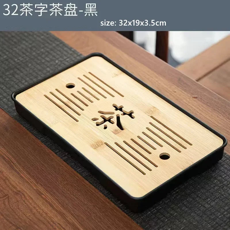 1 pc Jepang persegi panjang baki bambu rumah tangga penyimpanan air nampan teh indah meja teh kecil aksesoris teh tradisional