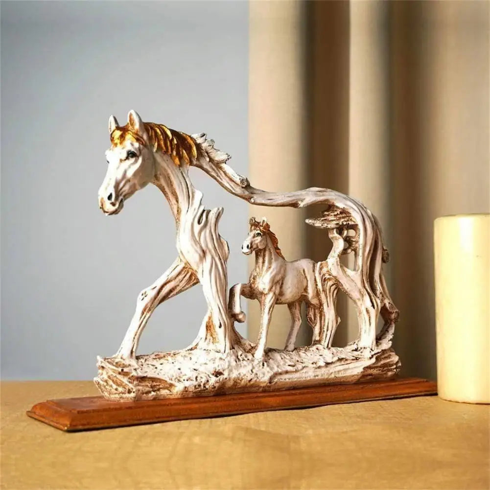 تمثال حيواني خفيف الوزن، تمثال حصان صغير الحجم، ملحق زخرفي لطيف من الراتنج الهندي، تمثال حصان راكض