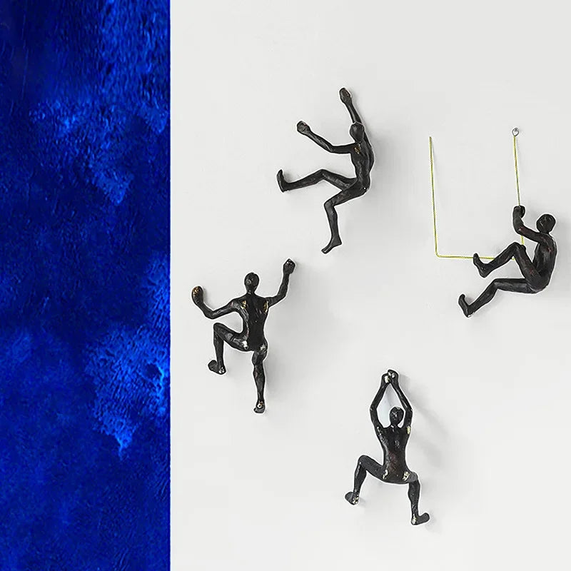 Nordisk retro klättrande man väggdekor harts prydnad kreativ väggdekoration hänge vardagsrum hem dekorera dekorativa figurer