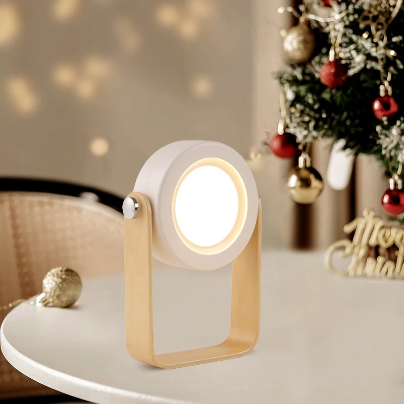 Kreativní dřevěná rukojeť Teleskopická skládací LED Touchlamp Nabíjení nočního světla Přenosná lampa Lantern Creative Wooden Handl