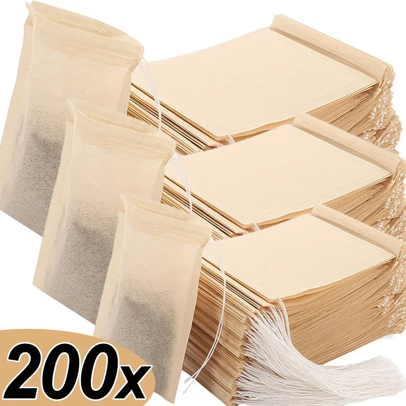 Lots Disposable Teabags Biodegradable Paper Tea Filter Bags with String Heal Seal Empty Drawstring Spice Loose Leaf Tea Powder