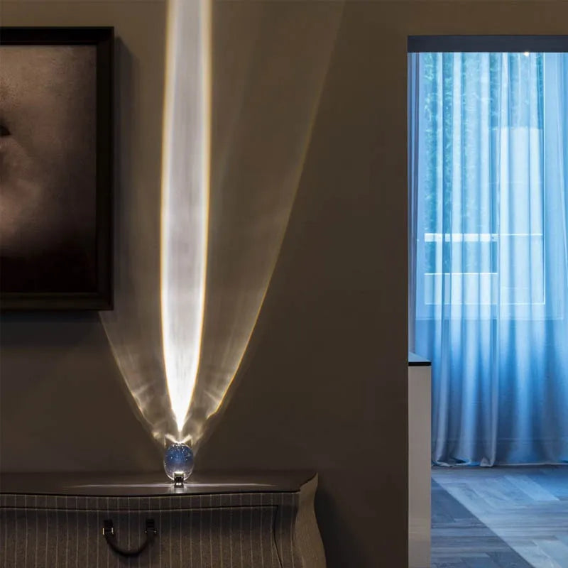 Lampu Table LED Crystal Eye of the Sky Desainer Italia Lampu meja samping tempat tidur untuk dekorasi kamar tidur hidup hadiah proyektor malam ringan