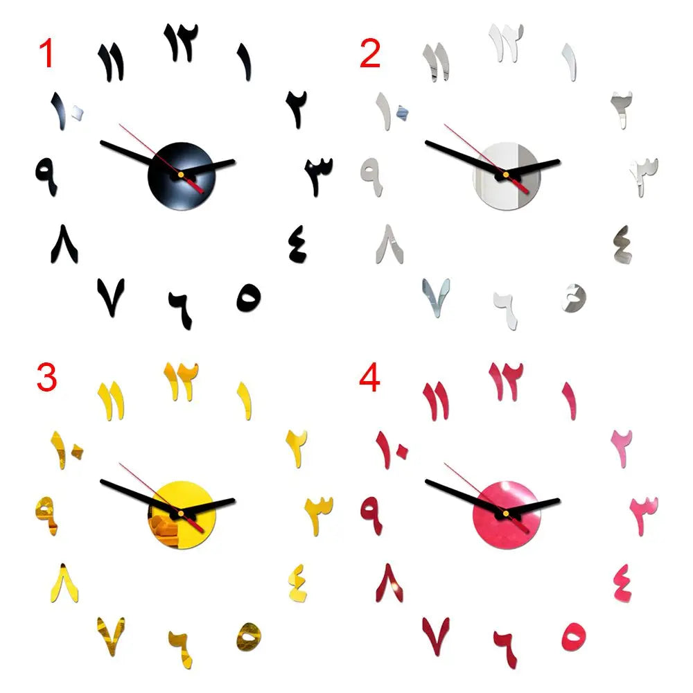 디지털 벽 시계 스티커 현대 디자인 DIY 부엌 거실 홈 장식 DIY 석영 바늘 제거 가능