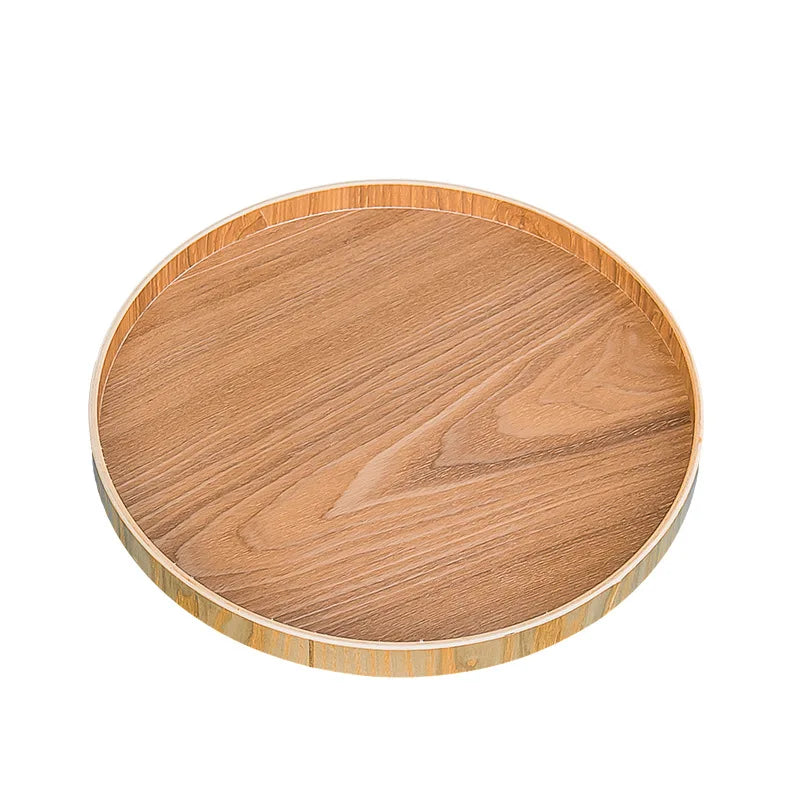 Bandeja redonda de estilo japonês Placa de lanche de madeira sobremesa de lanche de madeira Placa de chá de chá natural que serve pratos para beber prato wf
