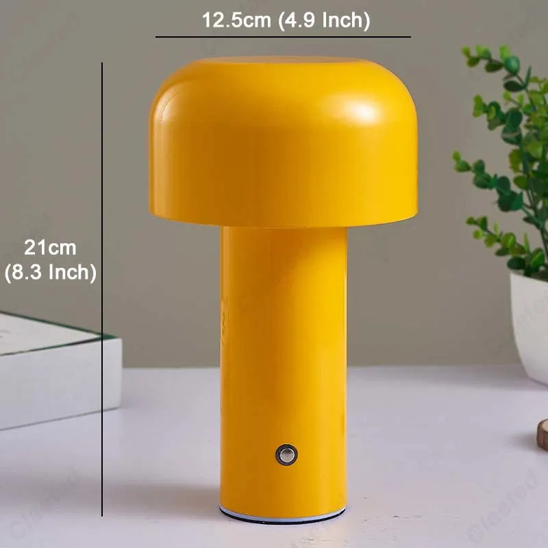 Designer italiano cogumelo luminária de mesa noite luz portátil sem fio toque sem toque recarregável lâmpada lâmpada de cabeceira usb lâmpada de mesa