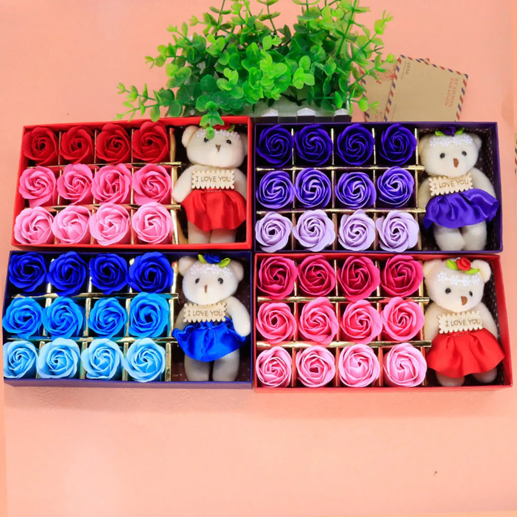 Den Valentýna 12ks Voněné mýdlová květina dárková rose Rose Box Bouquet Festival Gift