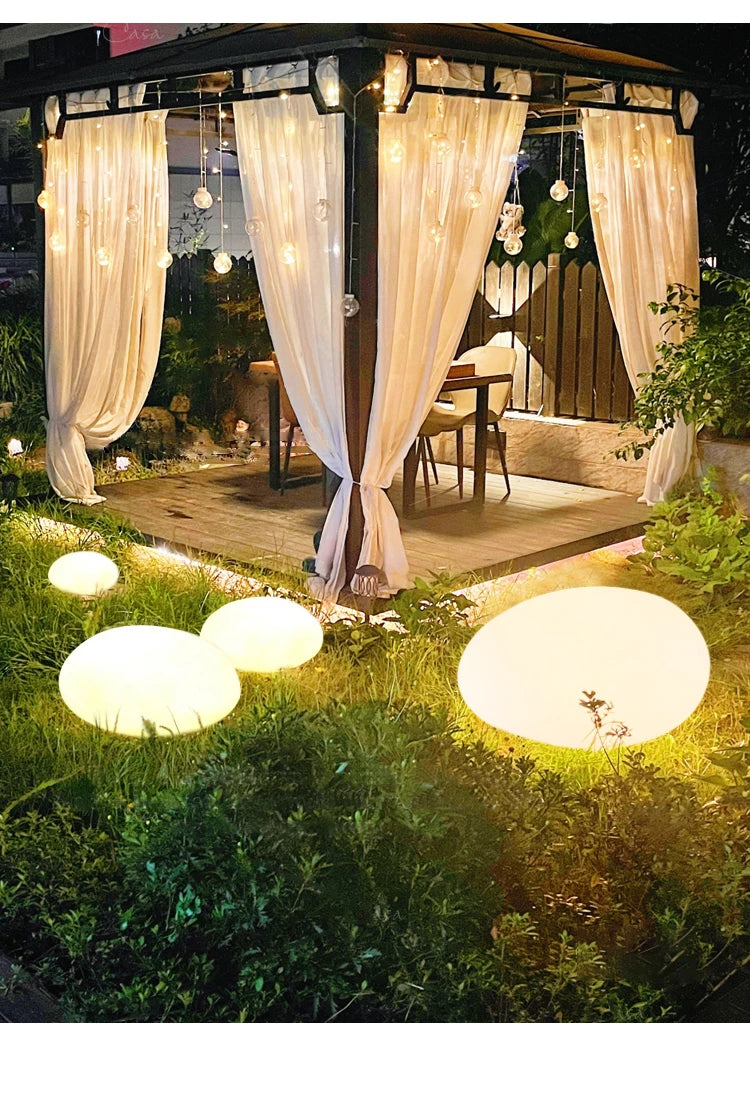 Lámpara de césped con impermeabilidad al aire libre LED luces solares de piedra solar Villa Garden Patio Lámpara de paisaje Lámpara de guijarros IP65