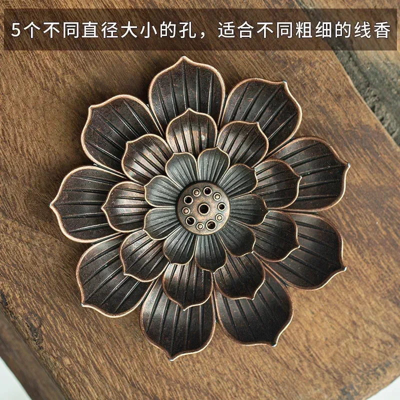 Backflow Encens Burner Stick Encens Support Home Bouddhisme Decoration Coil Lotus encein Bronze Air Vaporisateur Home Decor Supplies