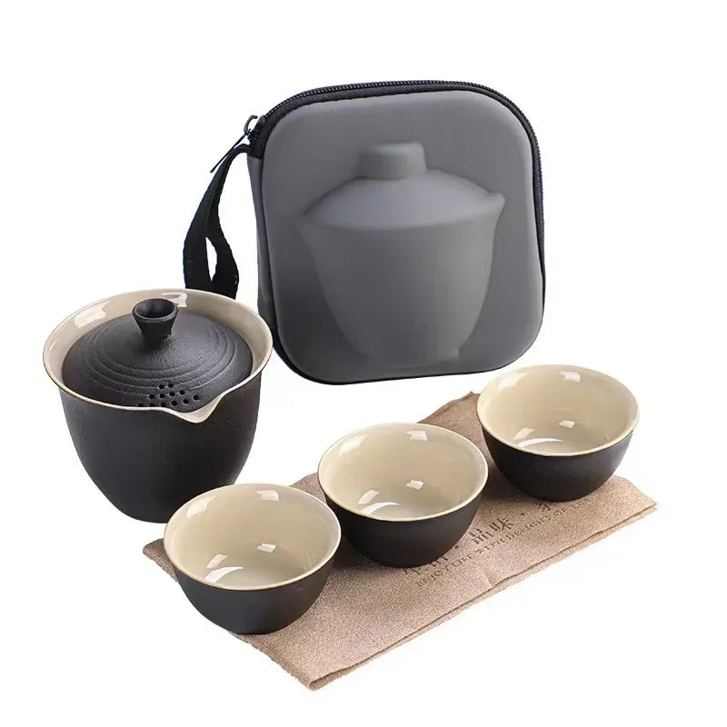 Traveltea set portátil para acampar al aire libre herramienta de fabricación de té individual de kung fu sets el mejor regalo para los amantes de la cultura del té set de regalos