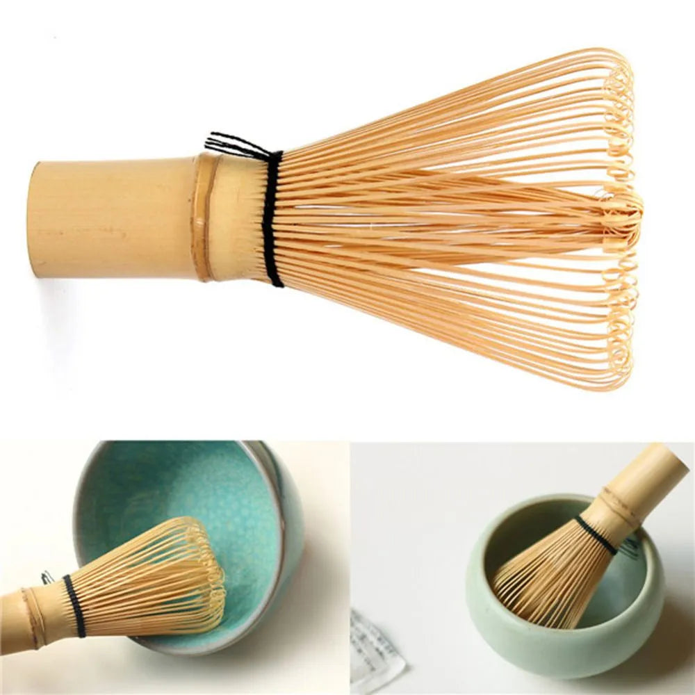 Japansk tesats ljusbrunt matcha grönt te pulver visp bambu användbart borstkök matcha te -verktyg bambu tillbehör