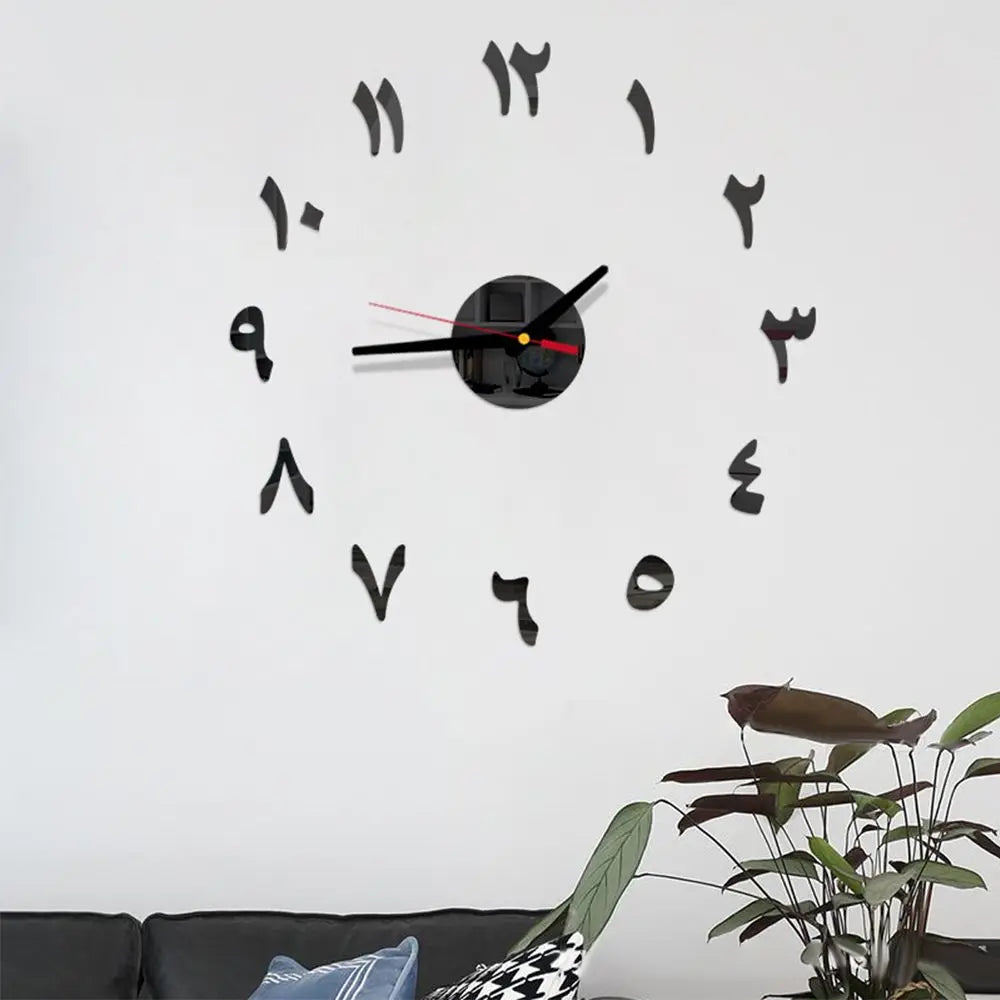 Horloge murale numérique Autocollant moderne Design diy cuisine salon décor à la maison bricolage aiguille à quartz amovible