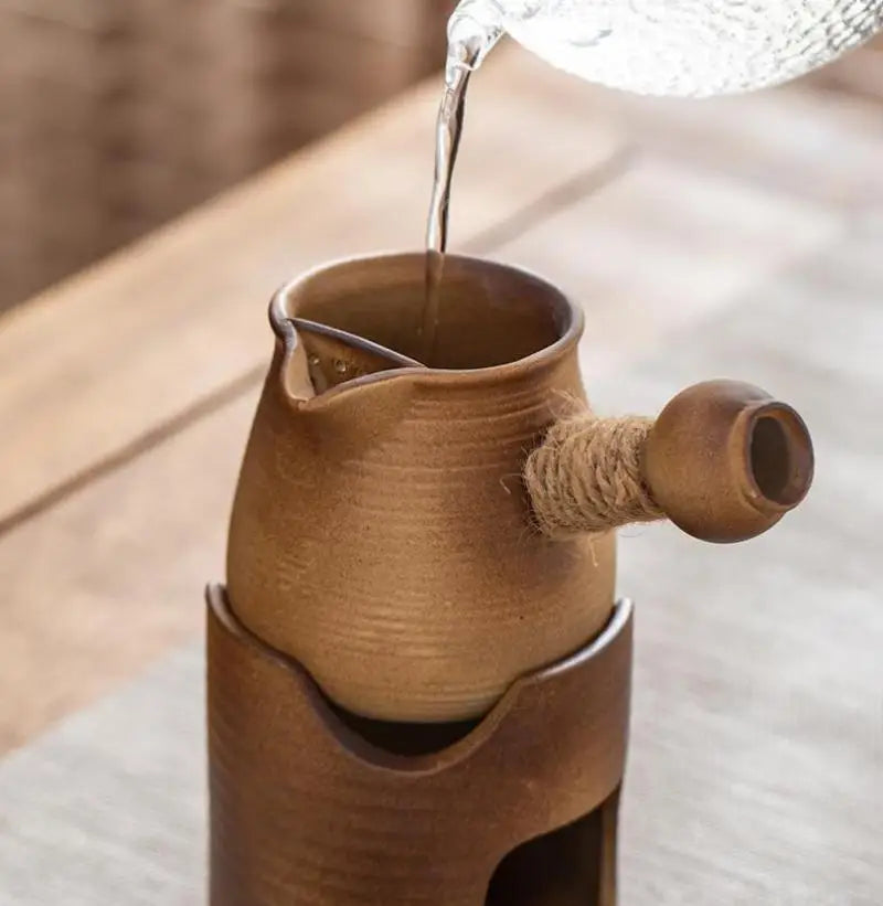 Chinese stijl warmte thee -fornuis theepot set voortreffelijke eenvoud retro thee set huis draagbare kookthee keramische theepot