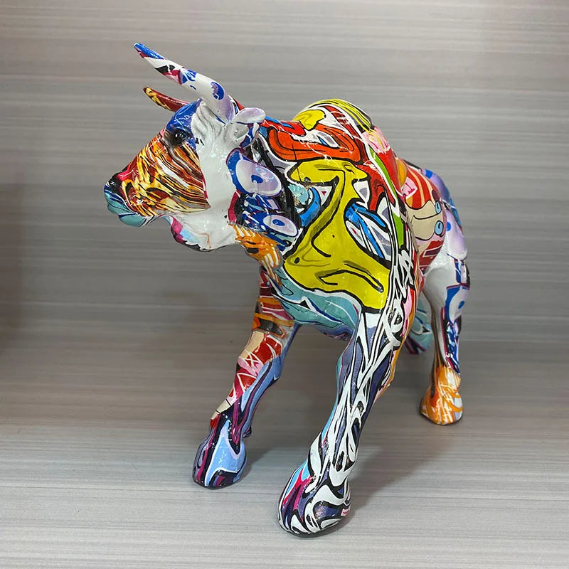 Nordic Creative Nordic Creativity Wall Street Resin Bull Figurine Lembu Ox Patung Rumah Hiasan Bull Art Desktop Decor Sculp