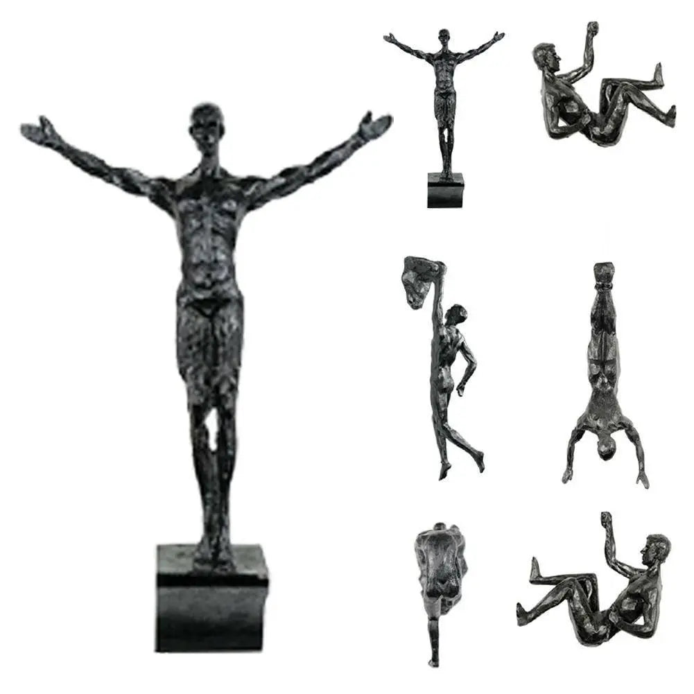 Athlet -Kletterklettern Mann Harz Hintergrund Wandhänge Dekoration Skulptur Statue -Figuren präsentieren Dekor Retro neu 2023