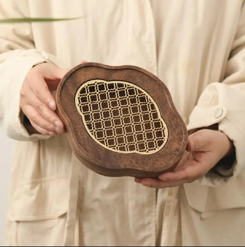 Taca na herbatę z litego drewna chiński styl retro do przechowywania wody uchwyt na garnek przenośny podróż na zewnątrz mały suchy stół bąbelkowy mini
