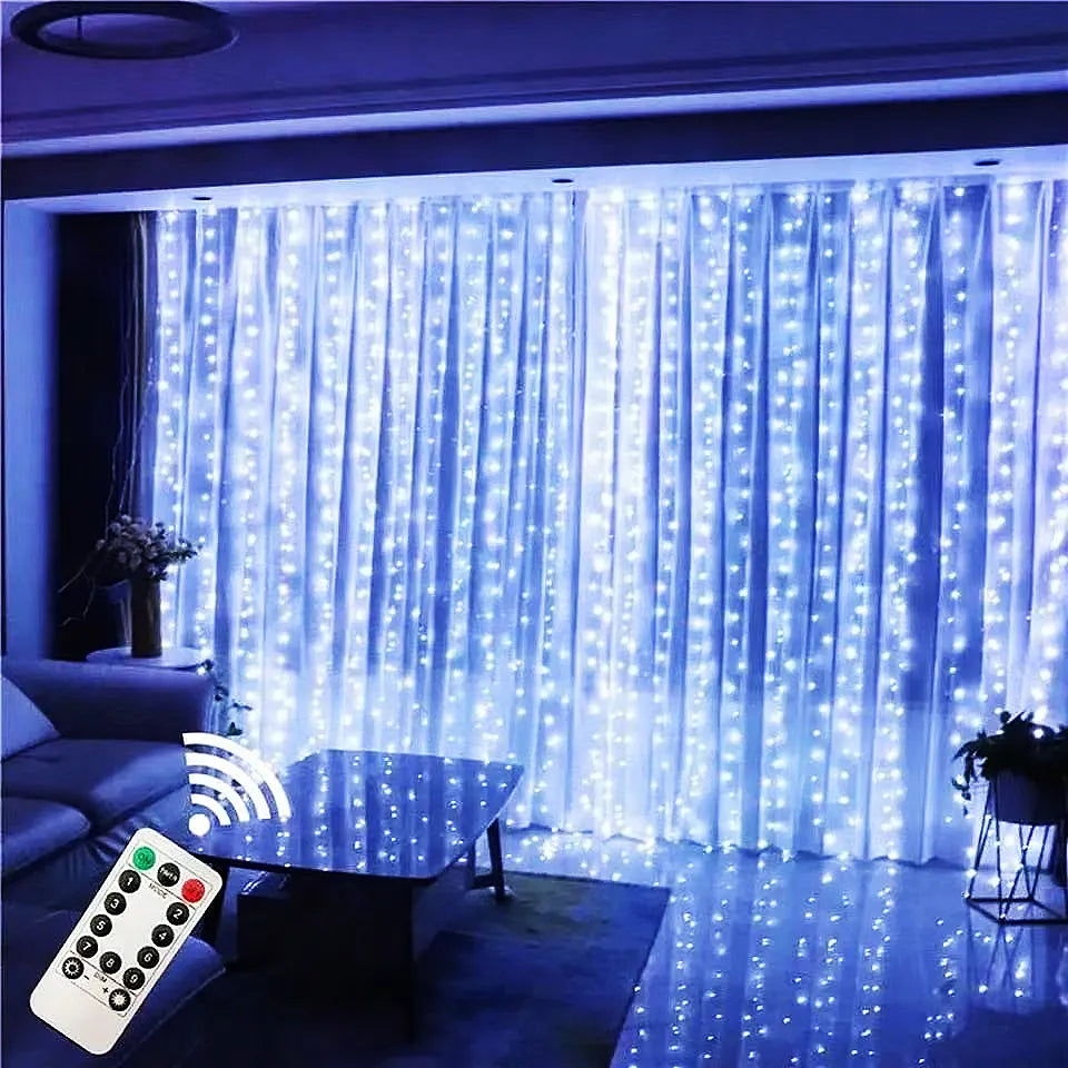 ستارة LED سلسلة أضواء جارلاند مهرجان عيد الميلاد الديكور USB التحكم عن بعد عطلة الزفاف الجنية أضواء لغرفة النوم المنزل