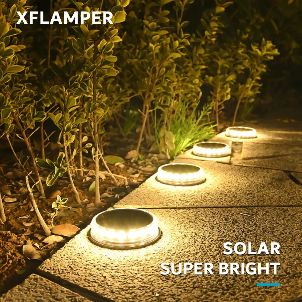 4pcs lámpara solar de vía solar led súper brillante IP65 impermeable 3.7V 1200 mAh Lámpara de tierra para decoración del jardín