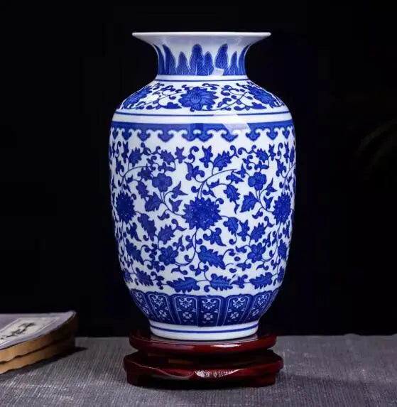 Jingdezhen Vase Vase Vase Vase Tradisional Vases Hiasan Rumah Hiasan Vase halus halus permukaan artikel perabot