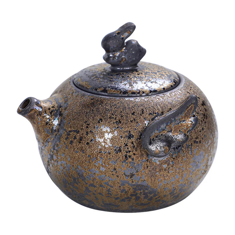 Rost glaserad te potten keramik kung fu te set potten vintage grov keramik yixing tekannor infusör tekanna lera kaffevaror te -puer puer