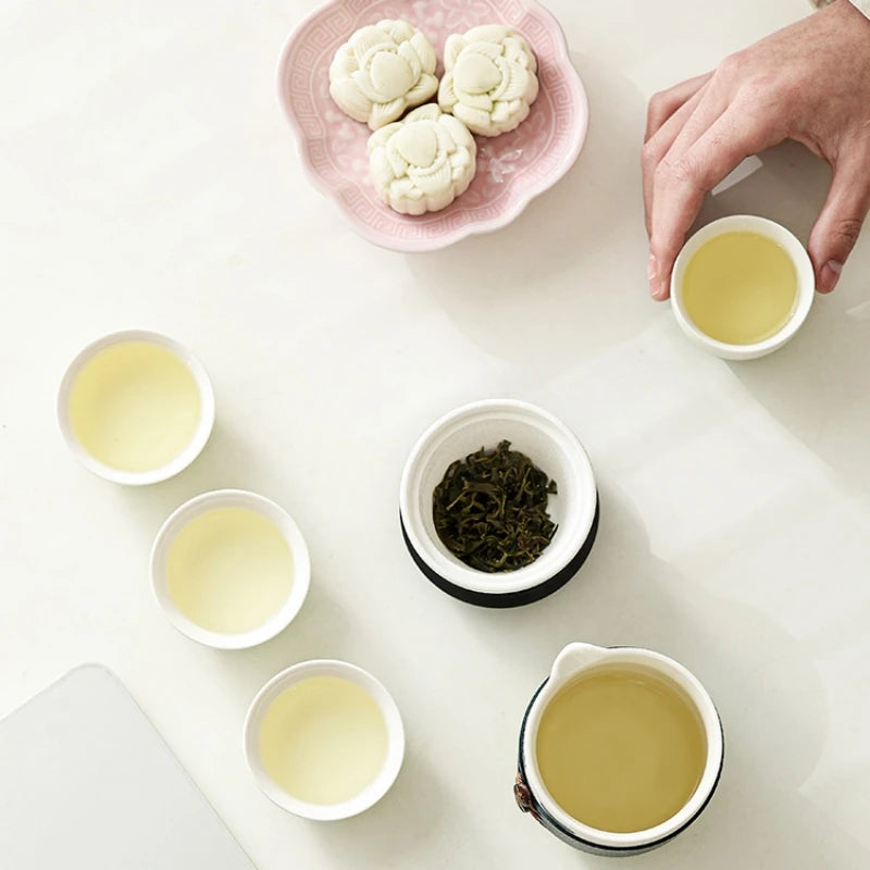 الباندا السفر الصينية Gaiwan طقم شاي السيراميك طقم شاي الكونغ فو الشاي الخزف سلطانية كوب الإبداعية السلطانية الخزف الصيني
