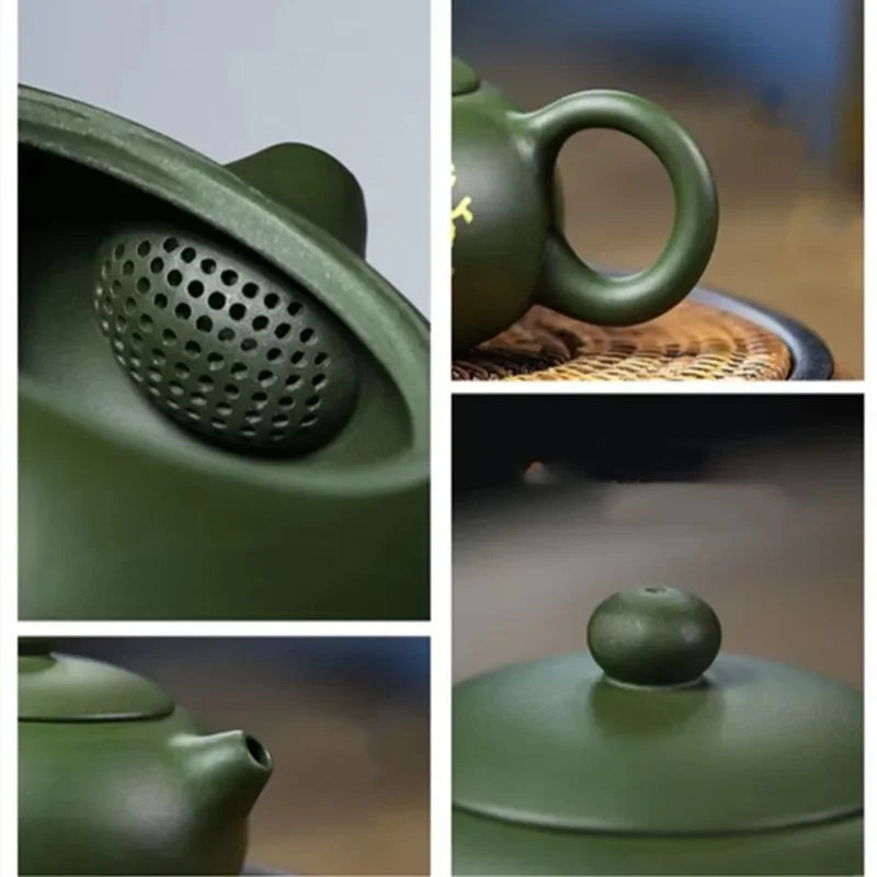 Chinese Yixing Teapot Purple Clay Filter Xishi Teapots Beauty Kettle Raw Ore Green Clay Handmade Tea Set Authentic 170ml