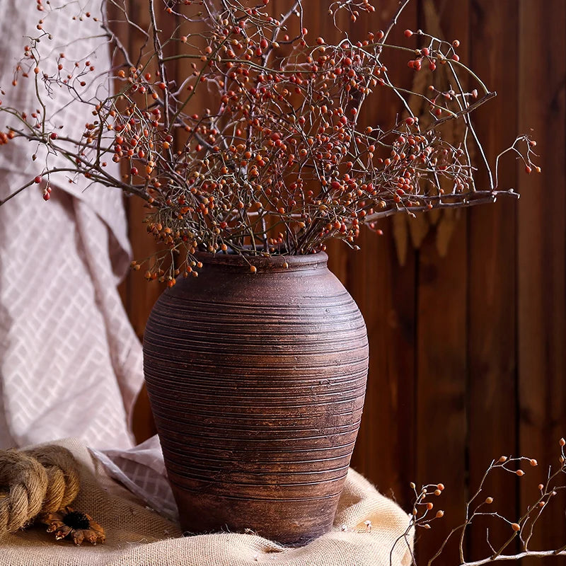 Velká keramická květinová váza navržená obývací pokoj porcelánová hrnčířská váza luxusní černá hlína hrnec deco maison vase dekorace domov