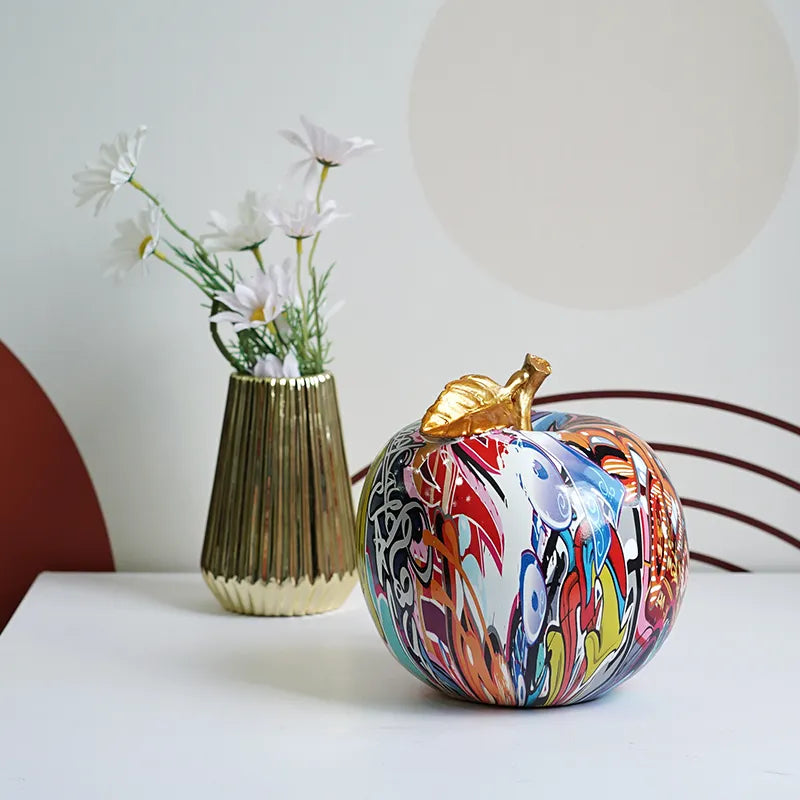 Saakar pryskyřice graffiti jablko dekorace figurky barevné ovocné řemesla interiéru moderní výzdoba objekt obývací pokoj kolekce obývacího pokoje