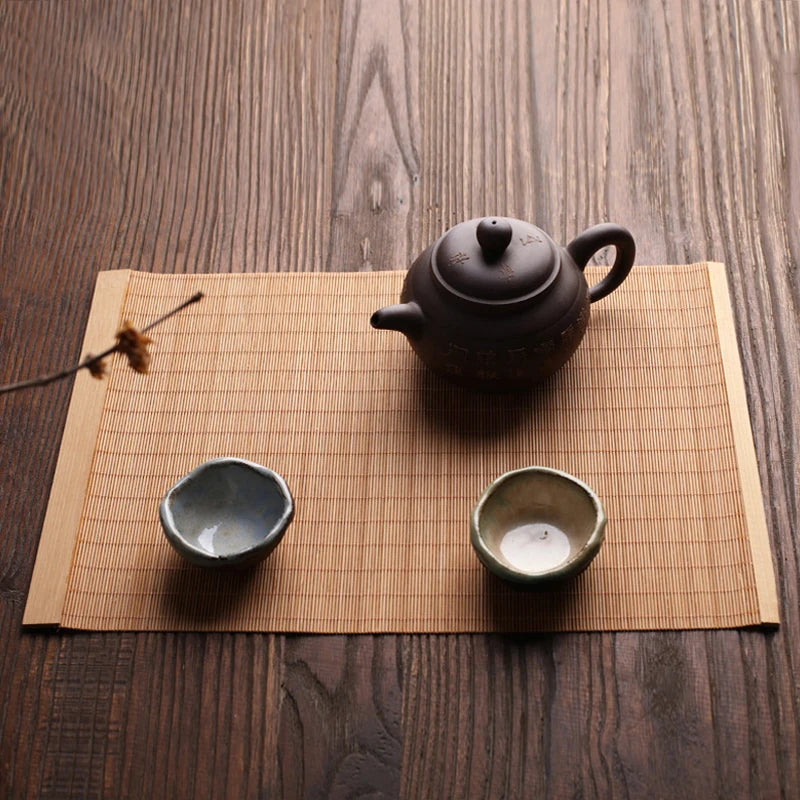 1PCS Bamboo tkané dřevěné čajové podnosy Poetické skládací dřevěné zásobníky Čajový čaj kreativita bambus polštář