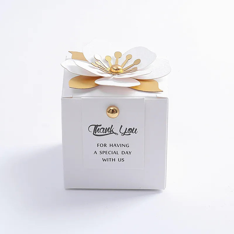 Creative Flower Square Wedding Candy Box Exquisite Little Flower Chocolate Box Holiday Party Banquet Anniversary Gift Box