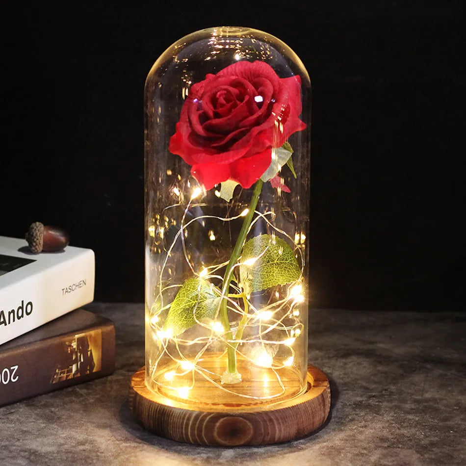 Drop Shipping Galaxy Rose Artificial Flowers Beauty and the Beast Rose Wedding Decor Creative San Valentino Regalo della mamma