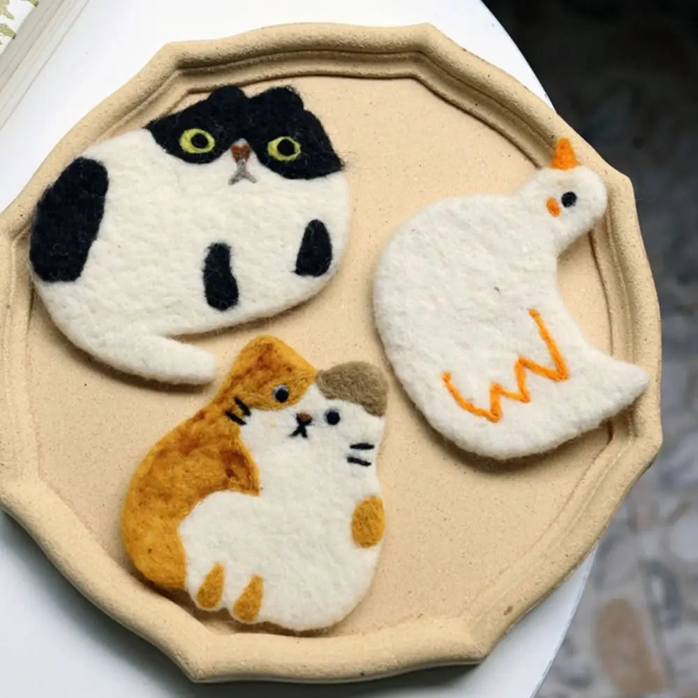 Creative Cat Coasters Felf Felf Animal Mauino tazza tazza tazza tazza di cartone animato ornamento piazza isolante tappetino da pranzo decorazione