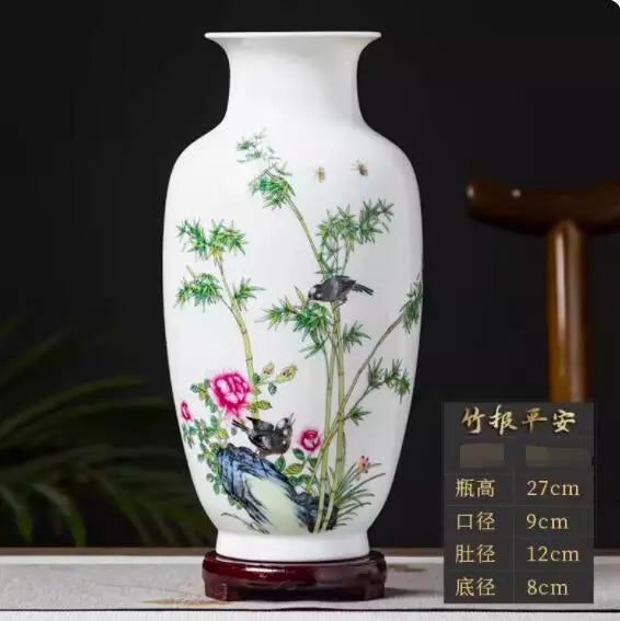 Jingdezhen Vase Vase Vase Vase Tradisional Vases Hiasan Rumah Hiasan Vase halus halus permukaan artikel perabot