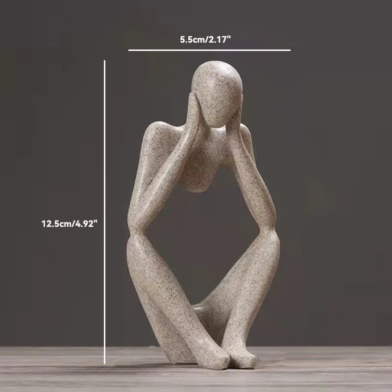Sand Color The Thinker Abstract Statues Sculptures Yoga Figurine Nordic Living Room Home Decor Decoration Maison Desk Ornaments