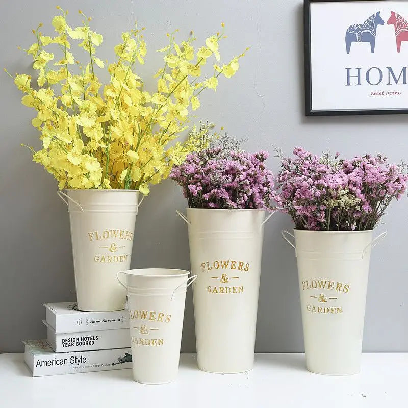 Piso grande vaso de flor pó de jardim branco interior de plástico grande vasos altos redondos altos adornos para el hogar decoração em casa