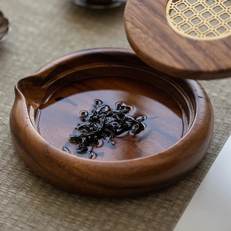Chinese Small Dry Foam Table Walnut Water Storage Pot Tea Tray Household solid wood foam Purple Sand Pot Pad New