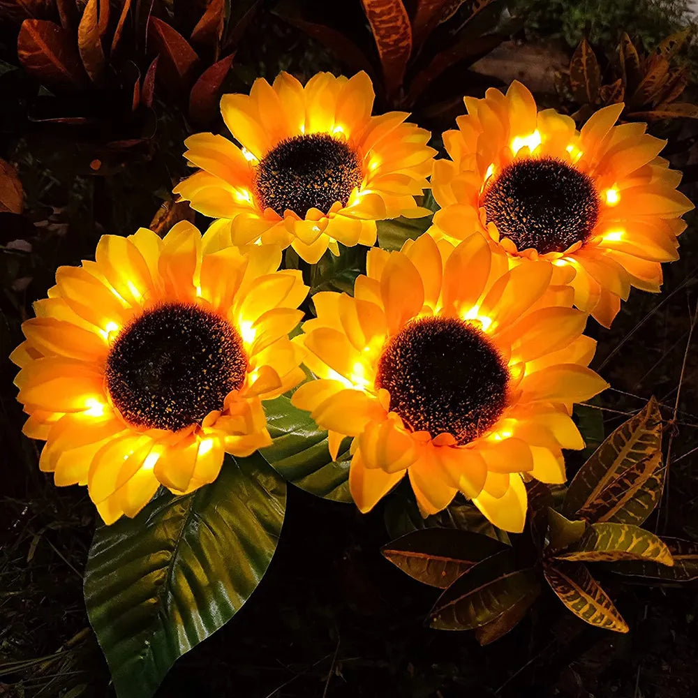 Led Güneş Ayçiçeği Çiçek Işığı Ev Dekoratif Çiçek Işıkları Bahçe Dekorasyonu Çim Lambası Su Geçirmez Peyzaj Işık