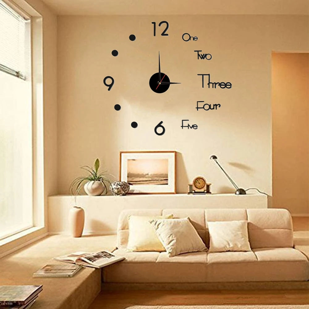 2022 Novo 3D Numeral Roman Acrílico Espelho de parede Relógio de parede Moda DIY Relógios de quartzo assistem adesivos para decoração de decoração de casa