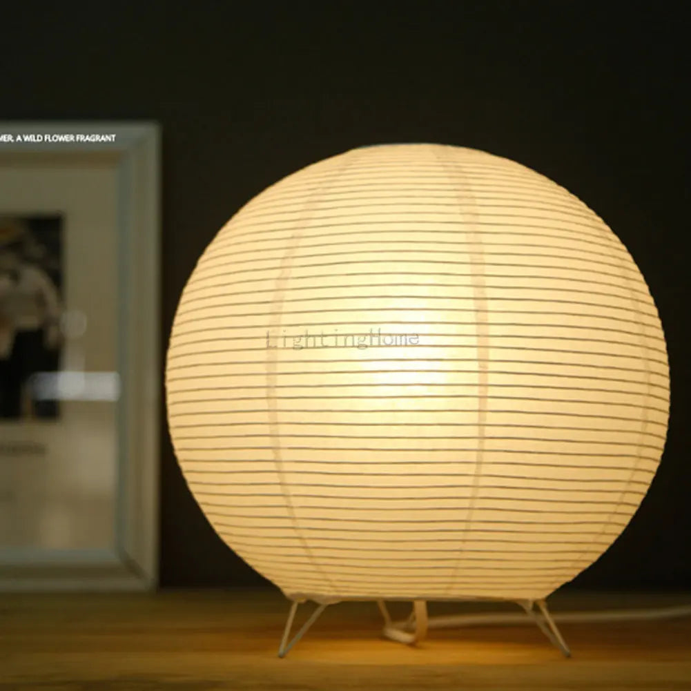 Nordic Paper Lantern Table Lamp Japanese Style Modern Living Study Room Bedroom Bedside LED Night Lighting Decor Drop Shipping