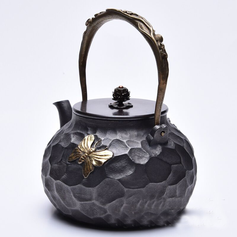 Cast Iron Peony Flower Teapot | Teh Teapots Besi