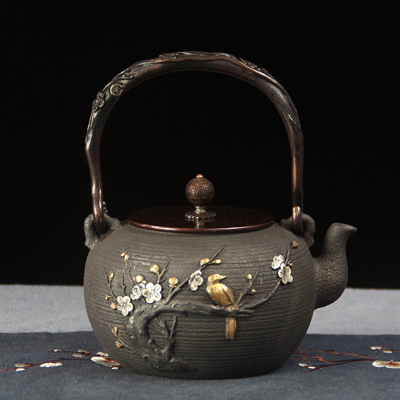 Cast Iron Golden Dragon Teapot