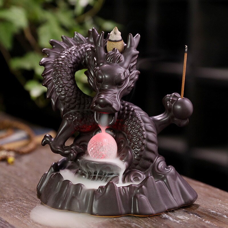 Ceramic Backflow Incense Dragon