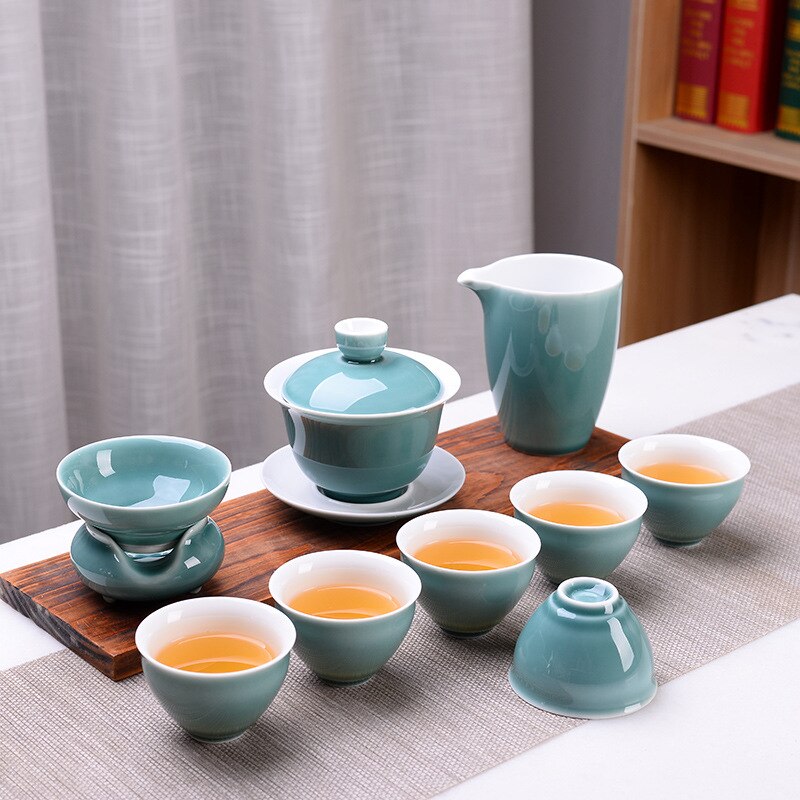 Chinese Blue Landscape Porcelain Tea Set | Ceramic Tea Set