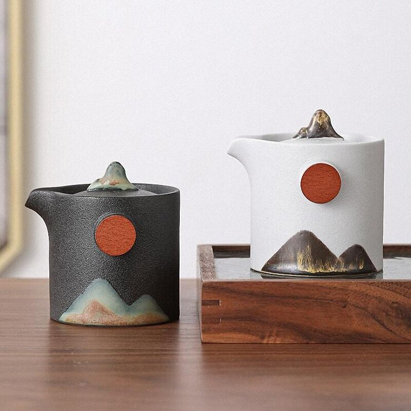 Bule de cilindro de cerâmica japonesa