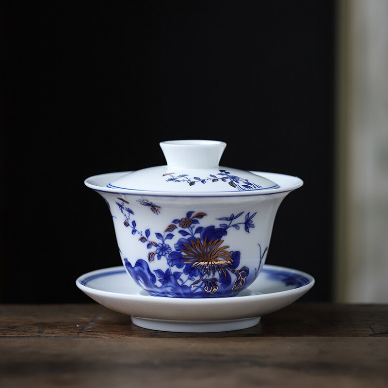 Ručně malovaný krajinářský porcelán gaiwan