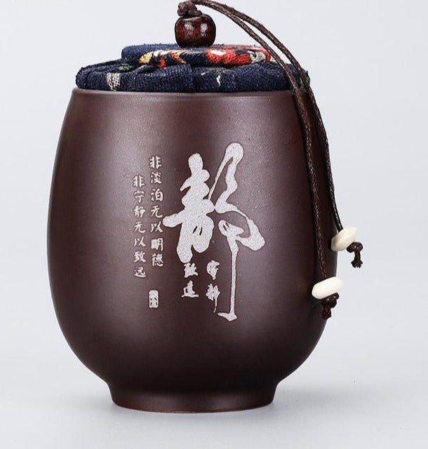 Fioletowe gliny chińskie postacie herbaty caddy