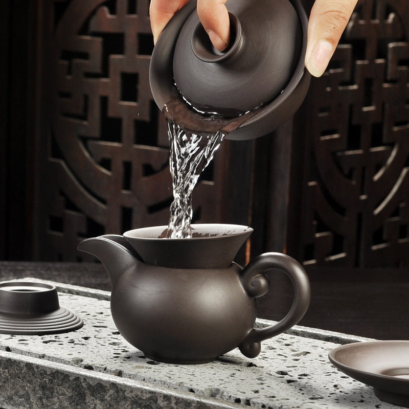 Yixing Purple Clay Kungfu Tea Set