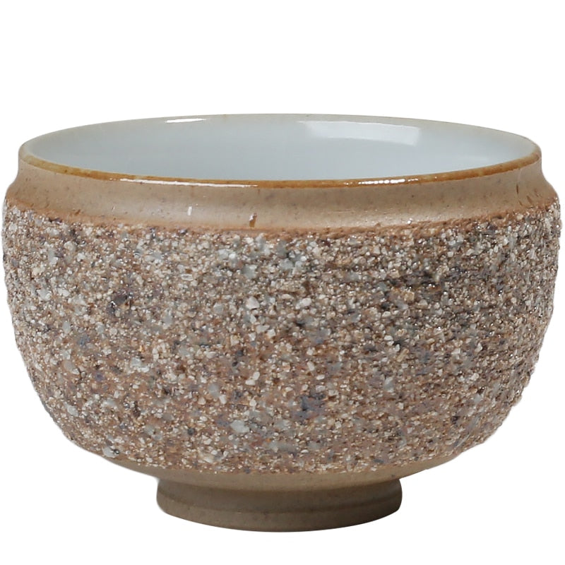 Japon tarzı ham pottery ana fincan ve el yapımı seramik çay kasesi