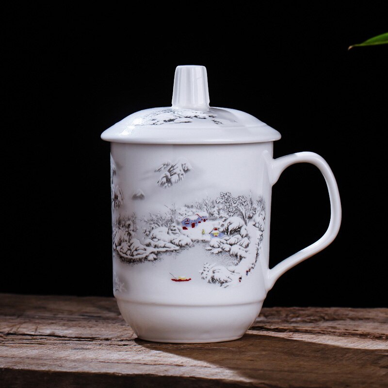 Tasse à thé asiatique en céramique Lotus Empaistic