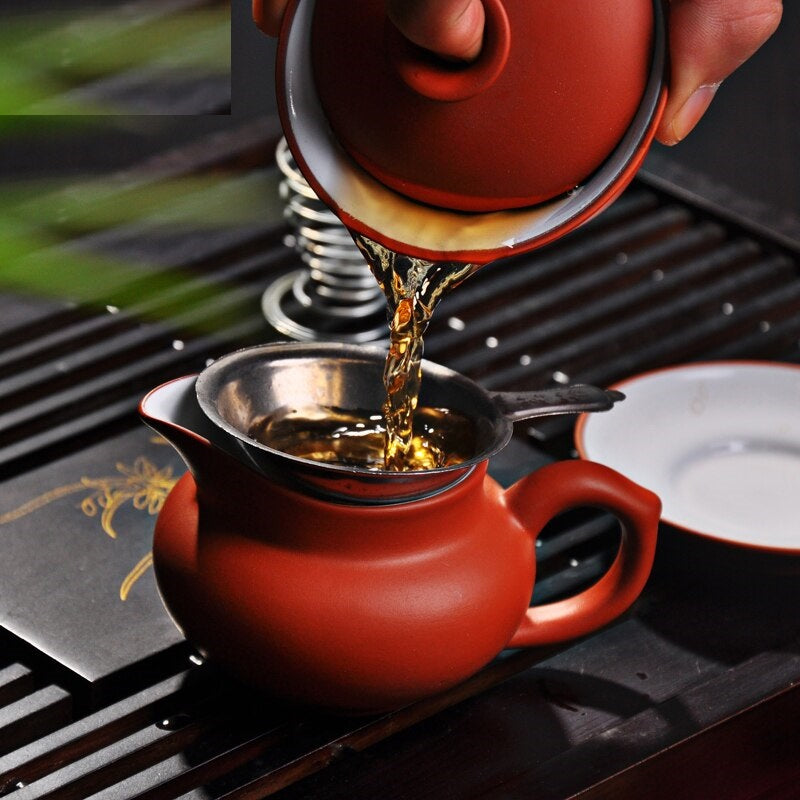 Yixing Purple Clay Lotus Tea Set