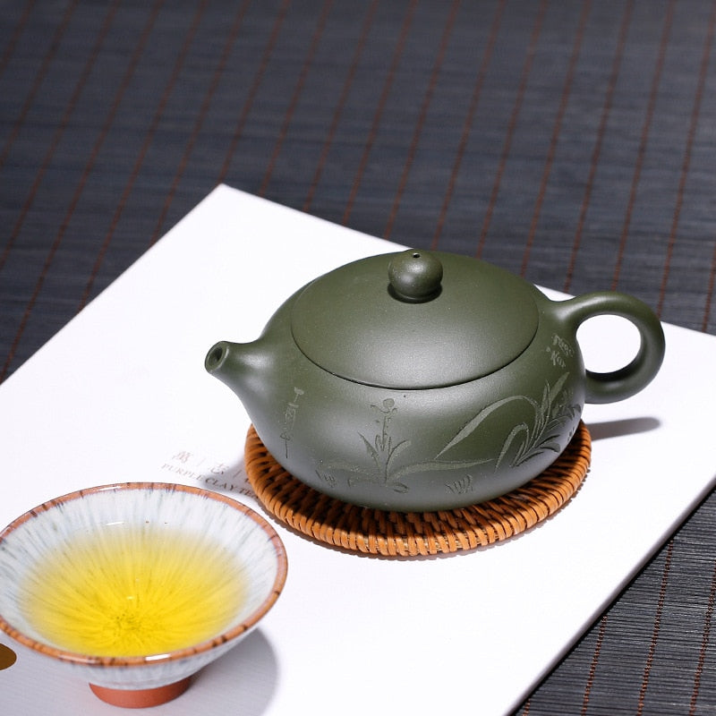 Yixing Green Da Hong Pao Clay Chinese Teapot